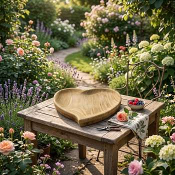 Wunderschöne Herzschale aus Holz - Dekoration